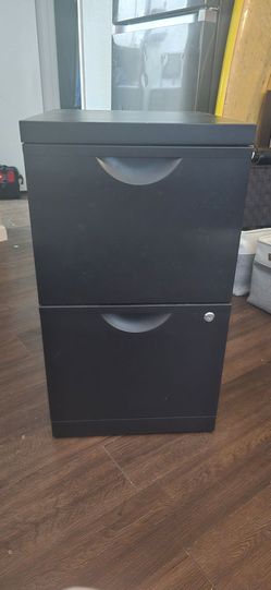 2-Drawer Metal Filing Cabinet – Black