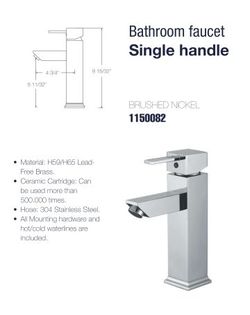 New Bathroom Faucet Chrome Finish 1150082