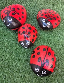 Hand painted Ladybug On Stone