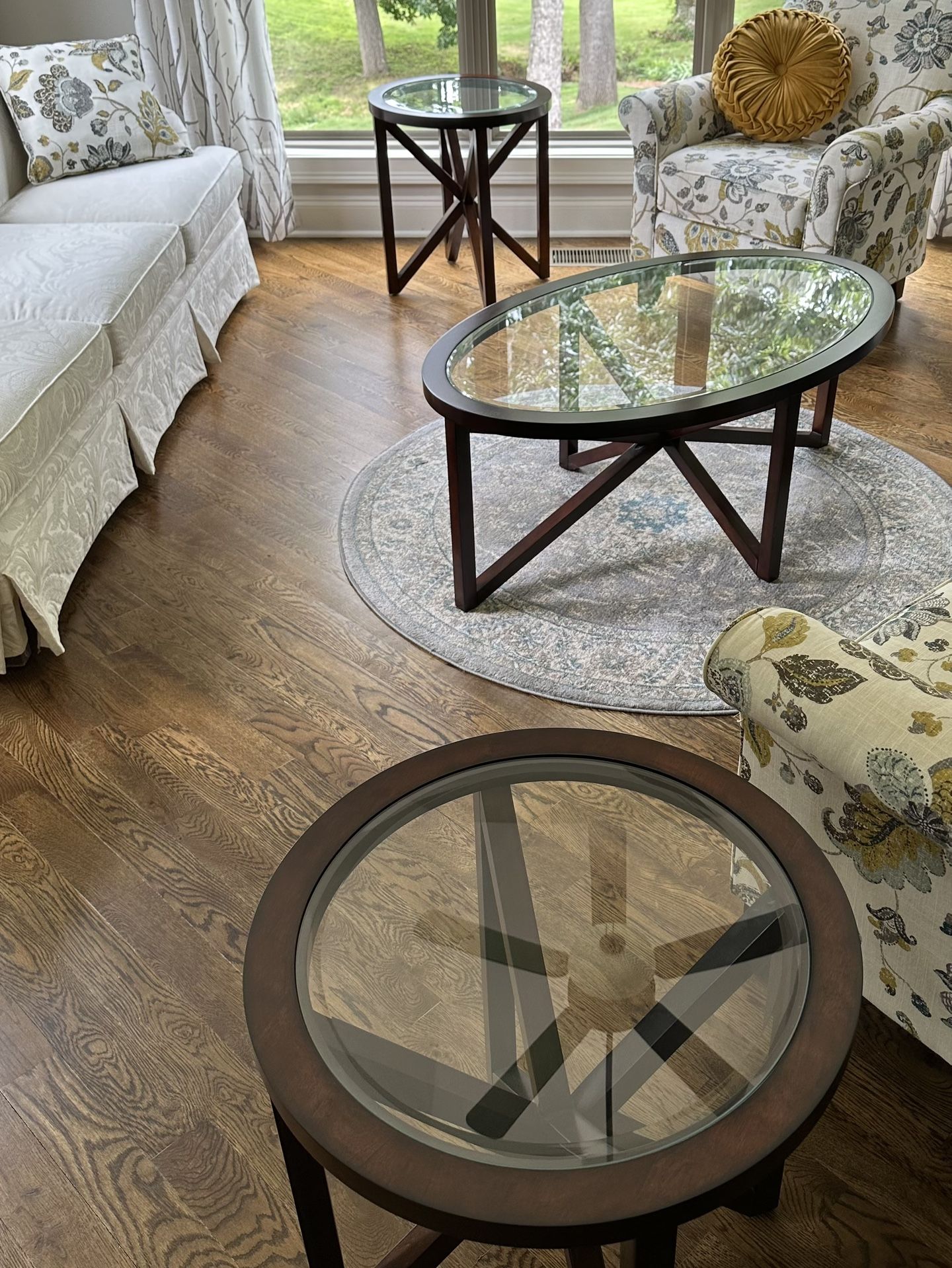 3 Piece Glass Top Coffee Table Set