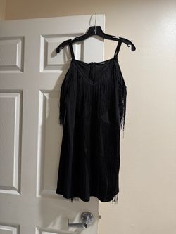 SHEIN Black Fringe Mini Dress