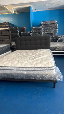 Queen bed frame with regular mattress