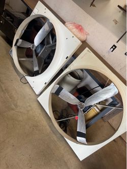 (2) Large Industrial Exhaust / Ventilation Fans – Aerovent 1/2 HP Commercial Fans