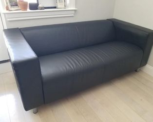 IKEA Klippan loveseat black leather
