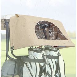 Panglong Universal Golf Cart Rear Bag Rain Cover with Bracket Kit (Beige)