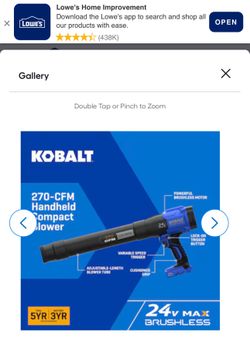 Brand new Kobalt 24volt max 250cfm hand held blower