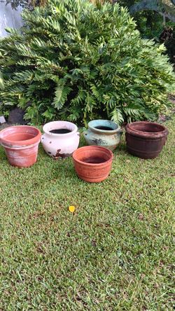Large Clay Planters/ Flower Pots