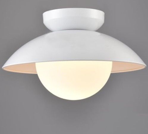 Modern White Barn Ceiling Light Flush Mount with Glass Globe
