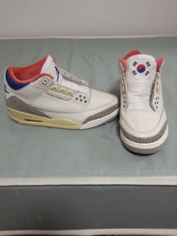 Jordan 3 Seoul Korea flag limited edition  w/o laces size 9 men's.