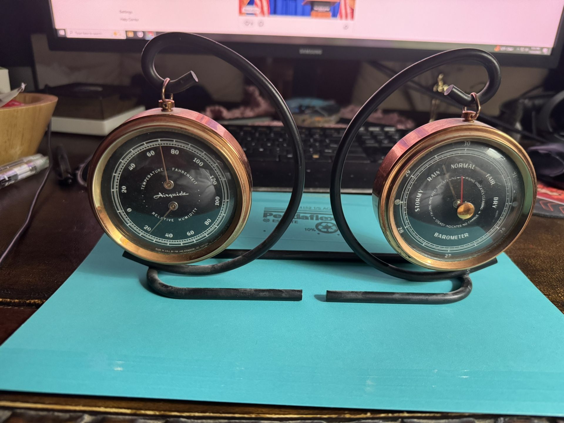 Vintage Airguide art deco solid copper clad