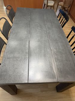 Crate & Barrel Galvin 72" Dining Table + 5 Chairs
