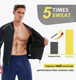 Junlan• Men Sweat Neoprene Weight Loss Sauna Suit Workout Shirt Body Shaper Fitness Jacket Gym Top Clothes Shapewear Long Sleeve