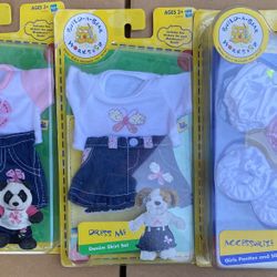New Build A Bear Workshop 7”small bear outfits & accessories $4 each