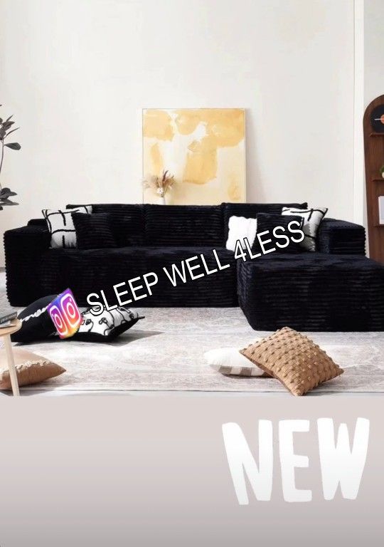 NEW BLACK SECTIONAL SOFA