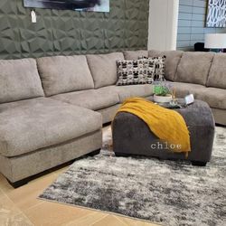 😍DISCOUNT AVAILABLE ⚘️⚘️ballinasloe Platinum Raf Laf Sectionall  / Household,  Financing 