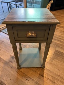 Gray one drawer side table