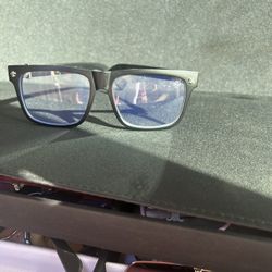 Matte Black And Silver Sunglasses 