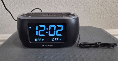 Glow Small Alarm Clock Radio for bedrooms with 7 color night light, dual alarm, dimmer