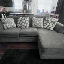 dark heather grey sofa