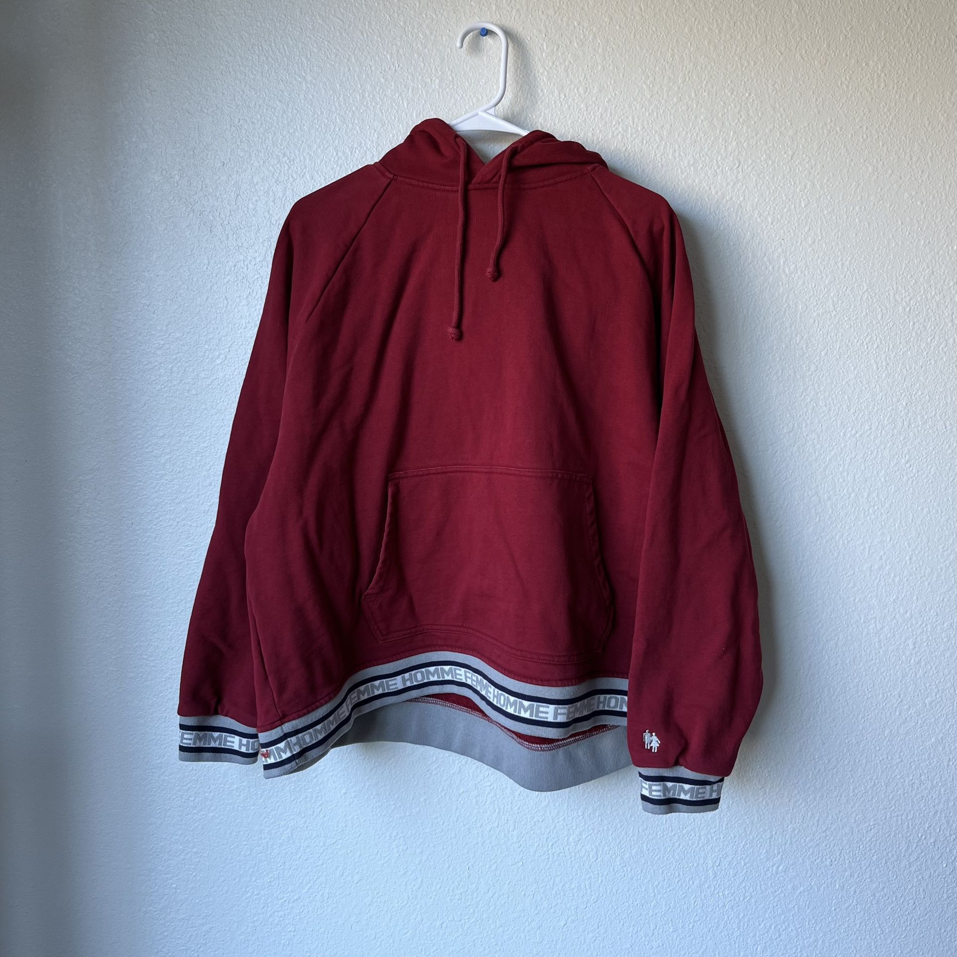 Red Homme Femme Hoodie Size XL