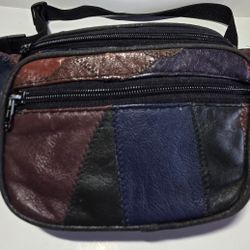 Vintage Patchwork Leather Boho Fanny Pack Multi Colored Bohemian Belt Bag
