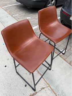 2 Leather Barstools