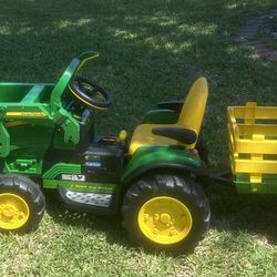 John Deere Ride-On Tractor Loader + Trailer (FULL SET) NEW Open Box • Tested • Charger • LARGE Model