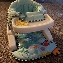 Baby Einstein Unisex Sea of Support 2 In 1 Sit Up Floor Seat with Soft Seat Pad, Store Tray, and Sea of Sensory Details