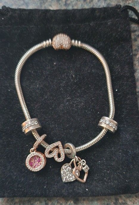 Authentic Pandora Bracelet With Charms