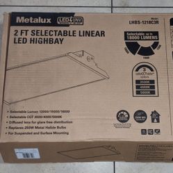 Metalux LED Linear High Bay Light 2 ft, Selectable CCT & Lumen