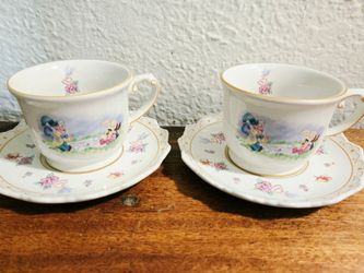 2 DISNEY PARKS Alice In Wonderland 12oz Tea Cup and Saucer Sets Mad Hatter & March Hare both $15