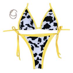 Women 2-piece Neon Yellow Bikini Set (S)