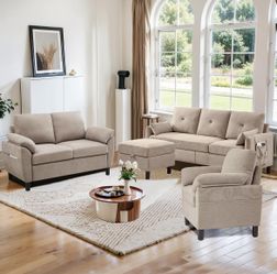 Brand New Sectional Sofa Set (3-Seater + Loveseat + Chair + Ottoman)