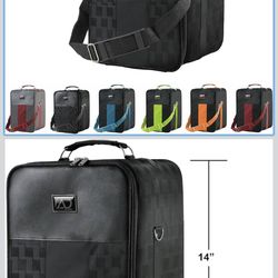 Small Wig Travel Box with Top Handle, Shoulder Strap and Double Zipper,... 