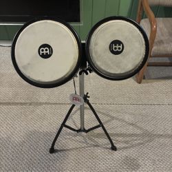 Bongo Drum with Adjustable Pearl Bongo Stand