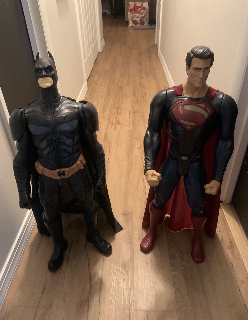 Batman and Superman Statues