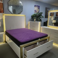Luxury For Less. Brand New Luxury Bedroom With L.E.D Lighting Accents 