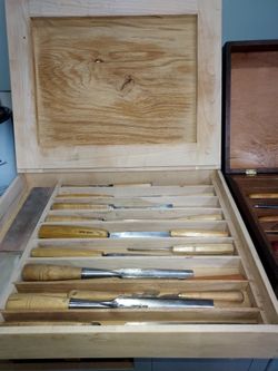 Wood carving tools with case