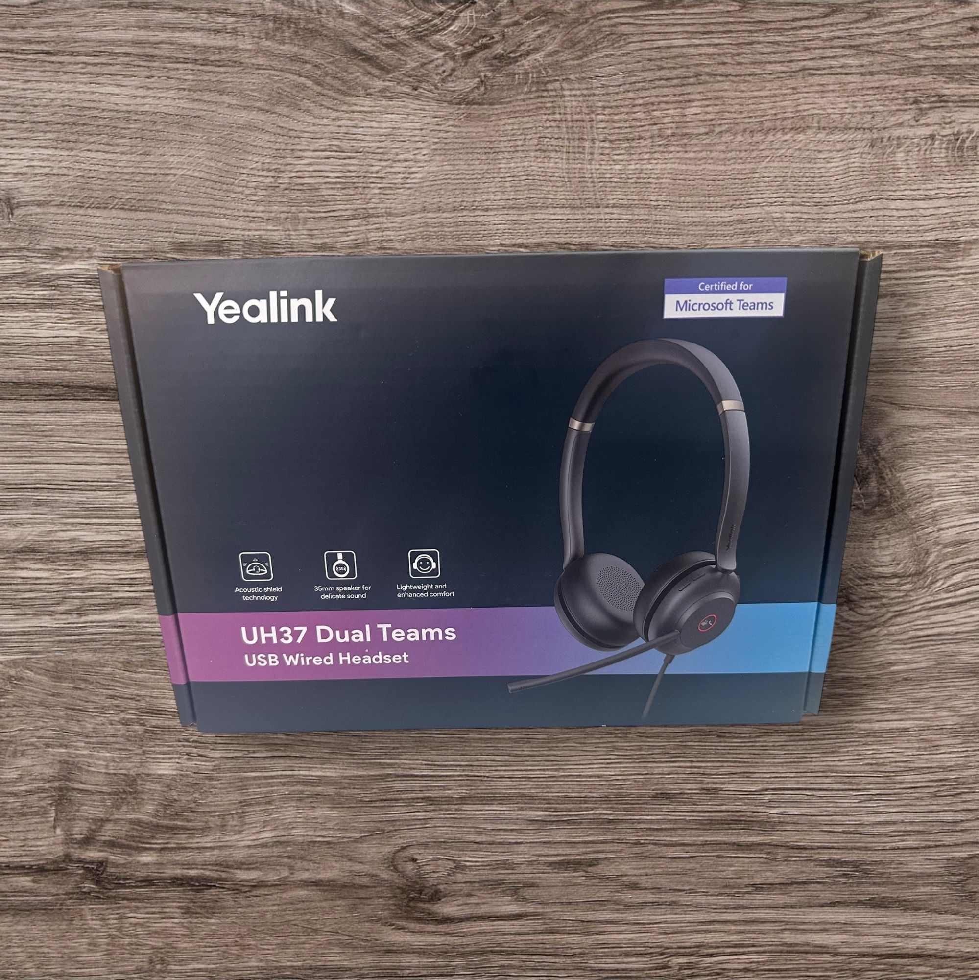 NIB Yealink UH37 Dual UC USB Wired Headset – Noise Cancelling – Microsoft Teams