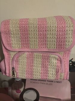 Pink 10 Can Woven Cooler Bag