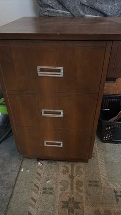 Wood 3-Drawer Desk Pedestal Cabinet