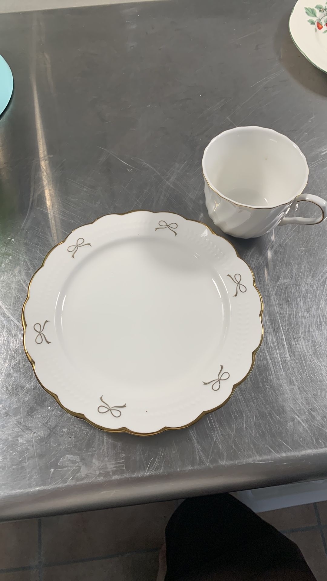 Cute dessert plate and tea cup set