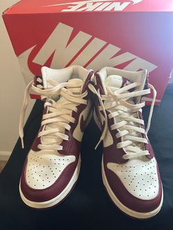 Nike Dunk High Sneakers – Burgundy/White – Men’s Size 6.5