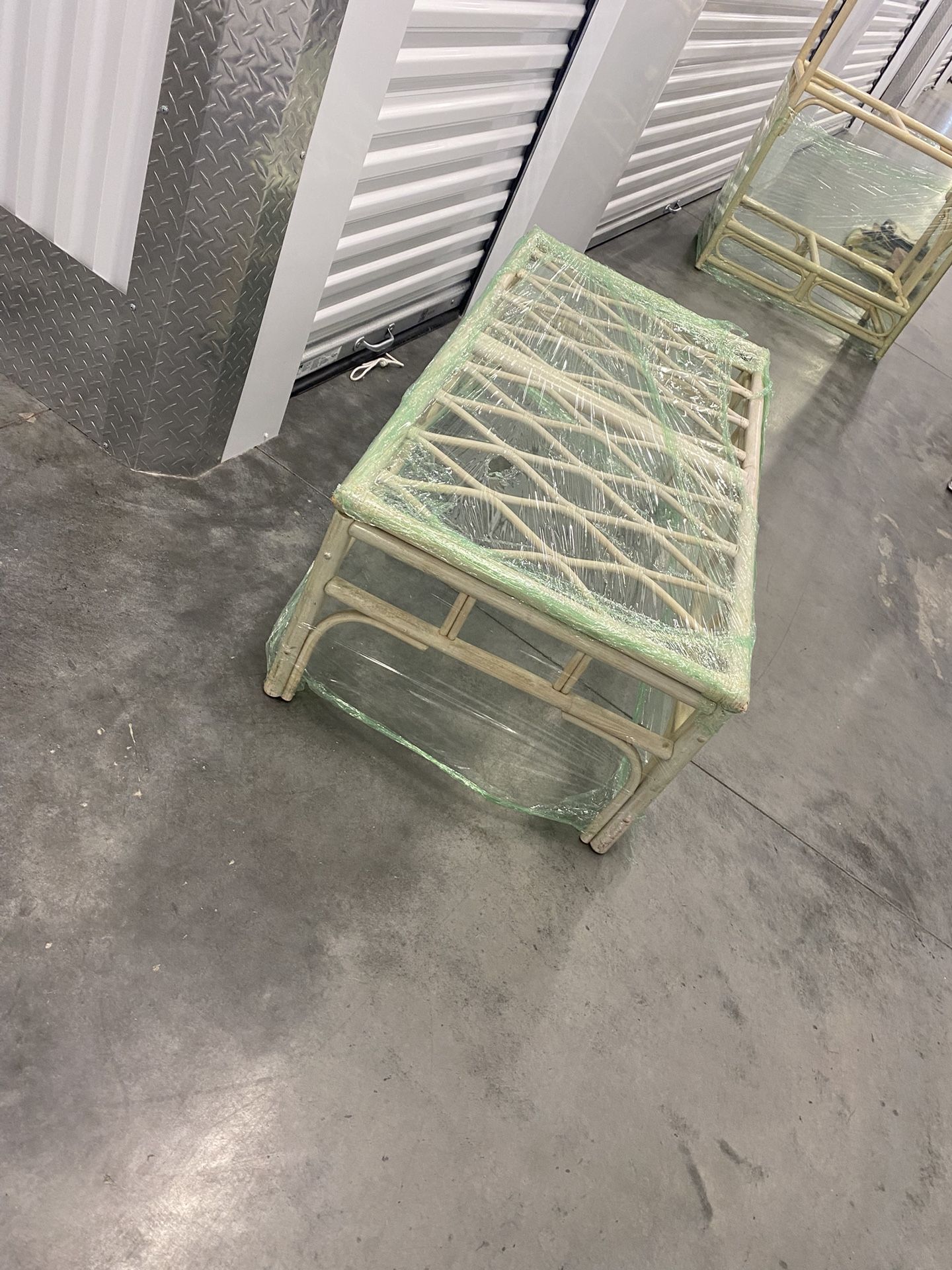 Beautiful Bamboo Coffee Table With Glass Top
