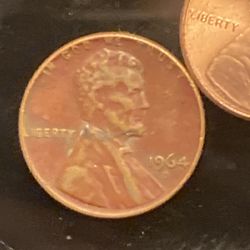 1964 Red Lincoln Cent Denver Mint Mark