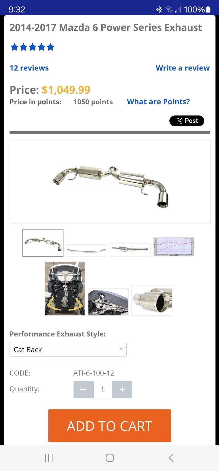 14 To 17 Mazda 6 CorkSport Power Series Exhaust Kit