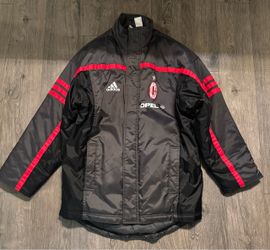 Vintage 2000-01 AC Milan adidas Padded Bench Coat Jacket Medium