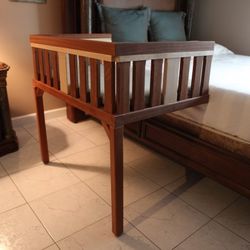 Handcrafted Mahogany Bedside Sidecar Crib