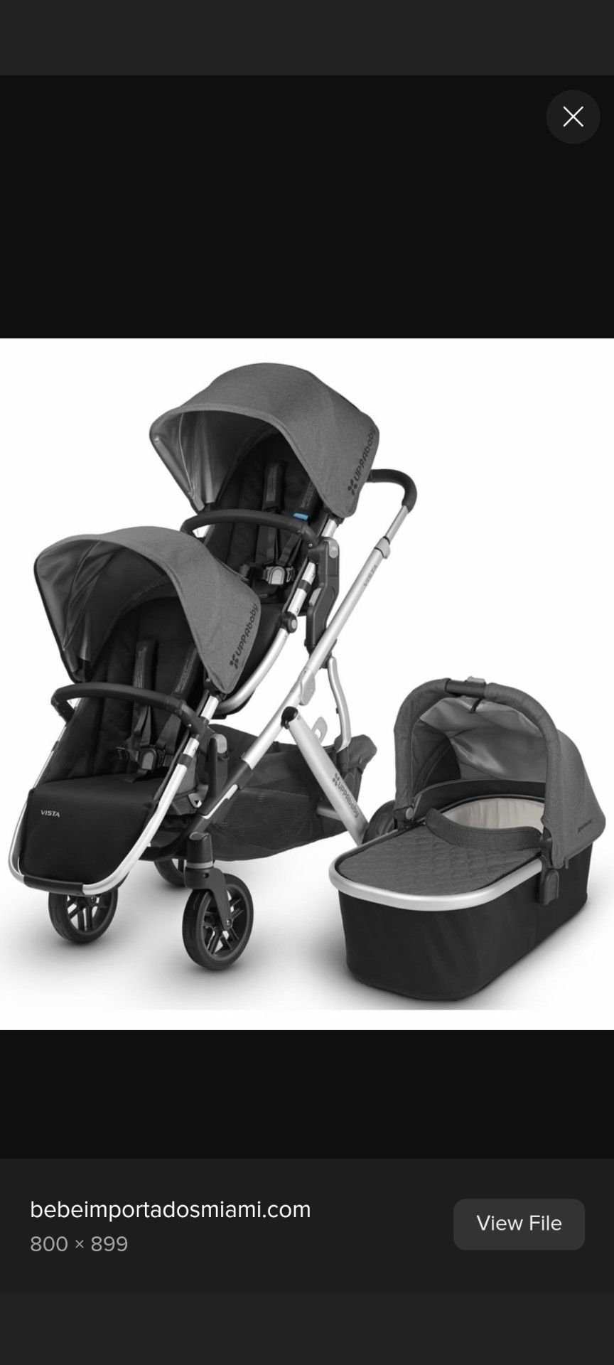 Uppababy Vista V1 Double Triple Stroller And Bassinet 
