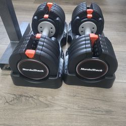 50 Lb NordicTrack Adjustable Dumbbells 